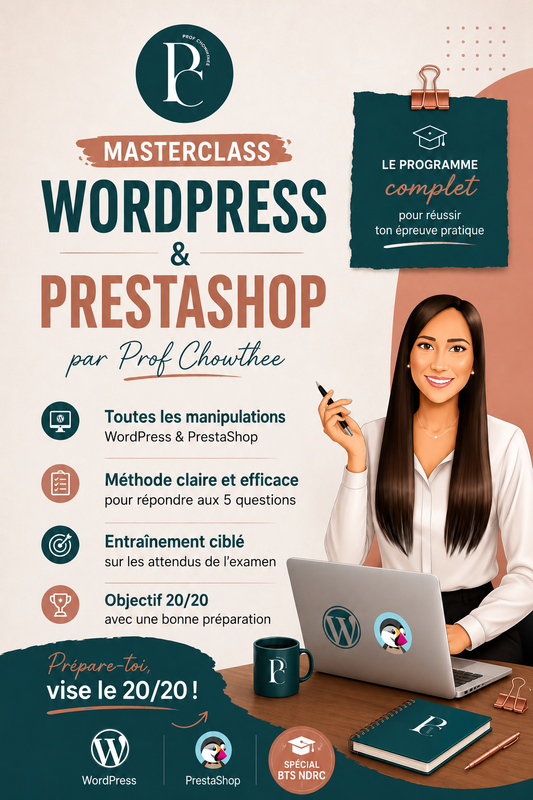 Masterclass WordPress & PrestaShop par Prof Chowthee - 24 Mai 2026
